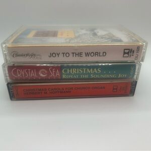 Christmas cassettes, vintage, holiday music, festive, classic retro